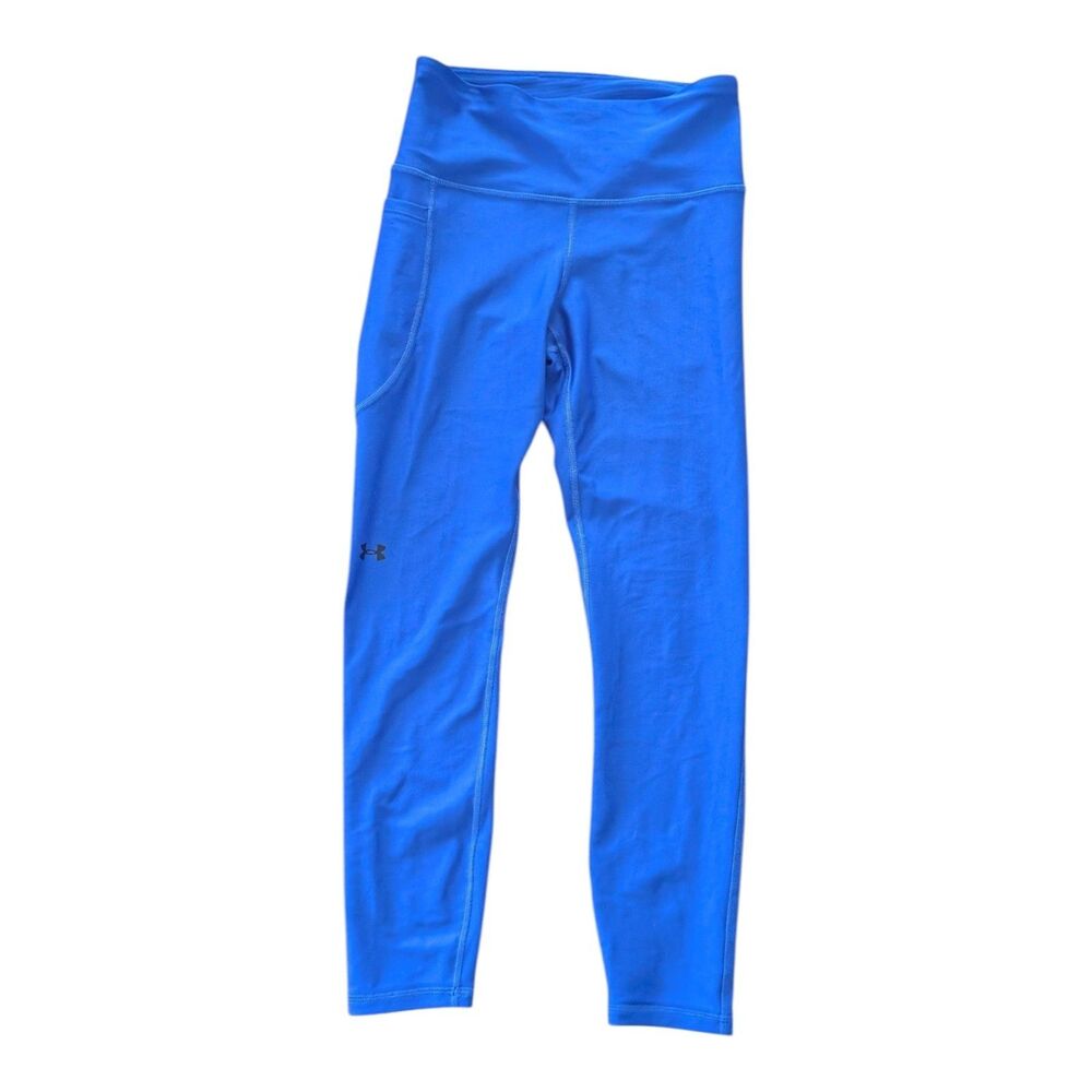 Under Armor Compression Leggings Royal Blue Polyester Inseam "25 Size Small